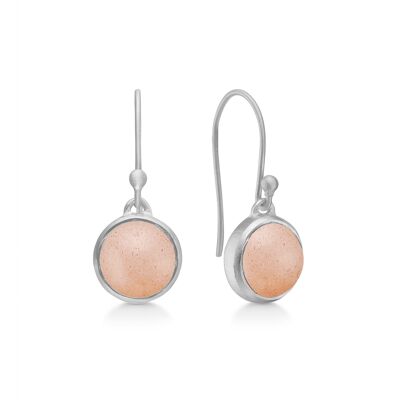 Noa earring peach moonstone silver