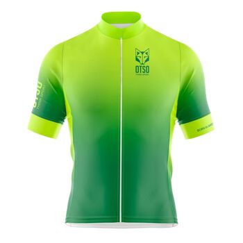 Maillot Cyclisme Manches Courtes Homme Vert Fluo 1