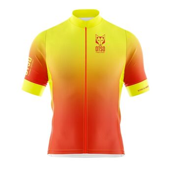 Maillot Cyclisme Manches Courtes Homme Orange Fluo 1