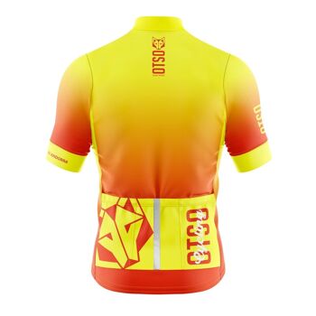 Maillot Cyclisme Manches Courtes Homme Orange Fluo 2