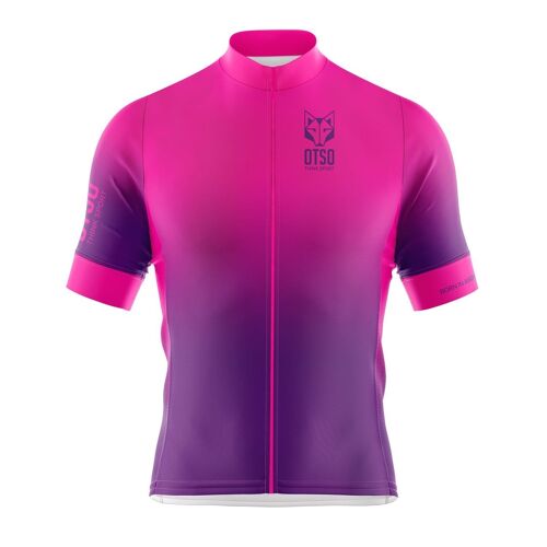 Maillot de Ciclismo Manga Corta Hombre Fluo Pink