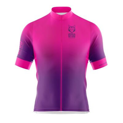 Maillot Cyclisme Manches Courtes Homme Rose Fluo