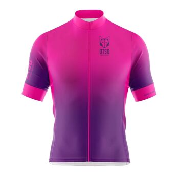 Maillot Cyclisme Manches Courtes Homme Rose Fluo 1