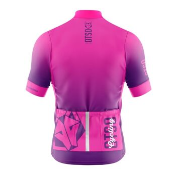 Maillot Cyclisme Manches Courtes Homme Rose Fluo 2