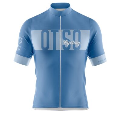 OTSO Maillot Cyclisme Homme Bleu Acier Manches Courtes
