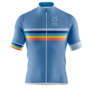 Maillot Cyclisme Homme Manches Courtes Stripes Bleu Acier
