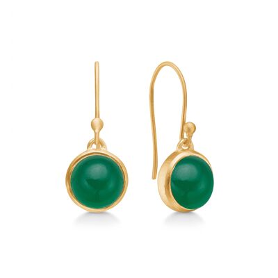 Boucle d'oreille Noa onyx vert plaqué or