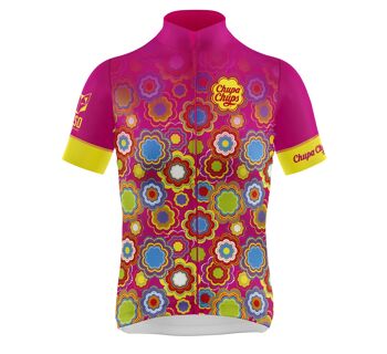 Maillot Cyclisme Femme Chupa Chups Floral Rose Manches Courtes (Outlet) 1