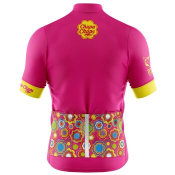 Maillot Cyclisme Femme Chupa Chups Floral Rose Manches Courtes (Outlet) 2
