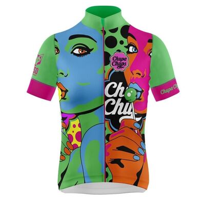 Chupa Chups Warhool Maillot de cyclisme à manches courtes pour femme