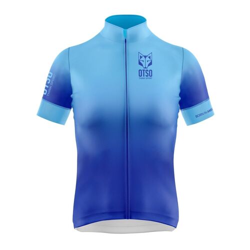 Maillot de Ciclismo Manga Corta Mujer Fluo Blue