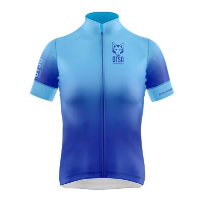 Women's Short Sleeve Cycling Jersey Fluo Blue