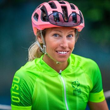 Maillot Cyclisme Femme Manches Courtes Vert Fluo 3