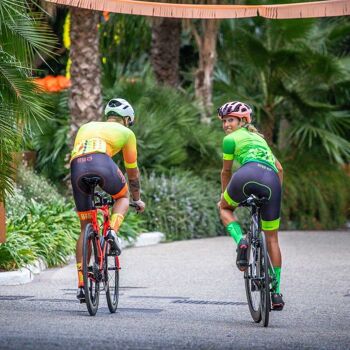 Maillot Cyclisme Femme Orange Fluo Manches Courtes 4