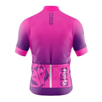 Maillot Cyclisme Femme Rose Fluo Manches Courtes 2
