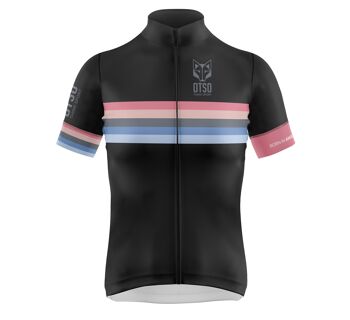Maillot Cyclisme Femme Manches Courtes Stripes Noir 1
