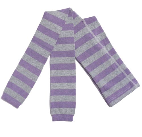Leggings for children >>Purple-Grey Block Stripes<<