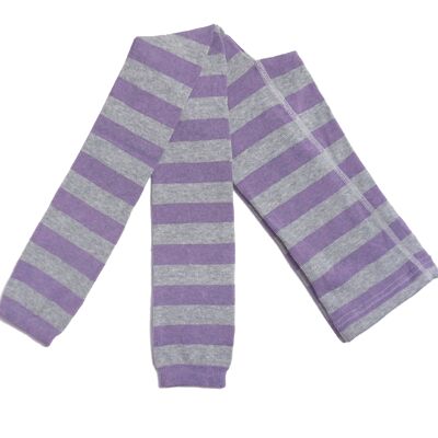Leggings for children >>Purple-Grey Block Stripes<<
