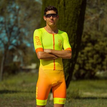 Combinaison Triathlon Homme Jaune Fluo & Orange Fluo 2