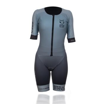 Combinaison Triathlon Femme Argent Gris & Noir