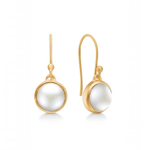 Noa earring white pearl gold-plated
