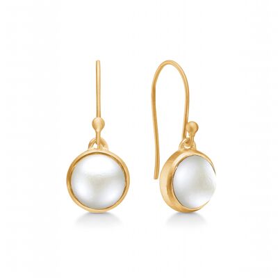Noa earring white pearl gold-plated