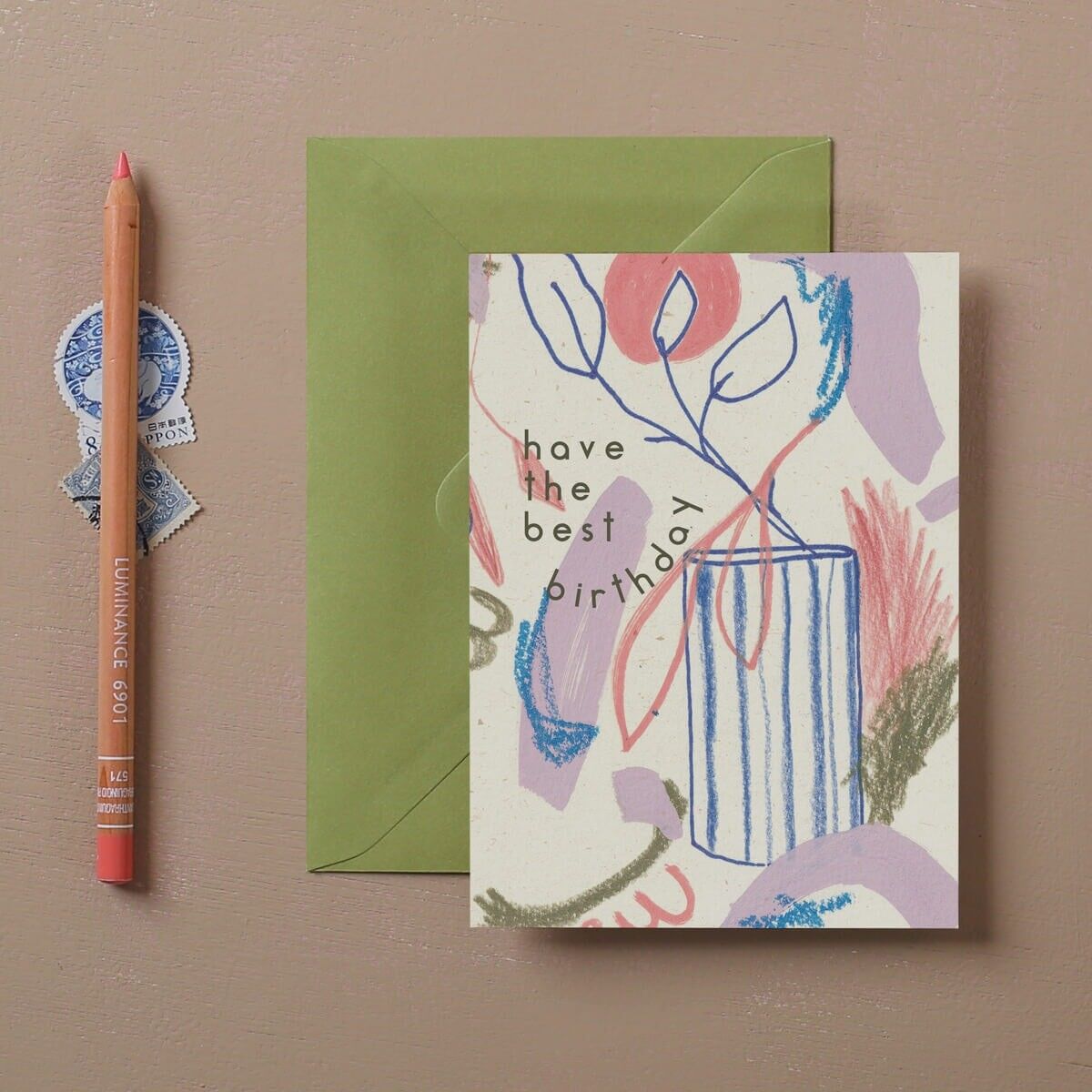 florero de cerámica del mejor cumpleaños tarjeta de felicitación | Tarjeta del feliz cumpleaños | Tarjetas de cumpleaños