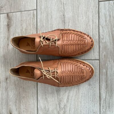 Sandalias Huarache de Cuero Hechas a Mano para Hombre | bronceado y cordones