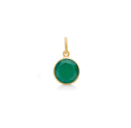 Cat pendant green onyx gold-plated