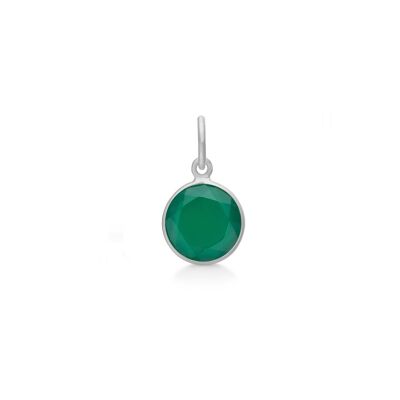 Pendentif chat onyx vert argent