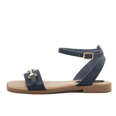 Flat sandals Made in Italy in Blue leather - FAG_23111MQHA_BLUE
