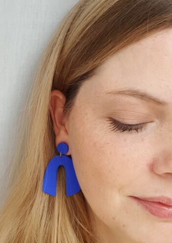 Boucles d'oreilles tendance, lilas, bleu et sauge 4