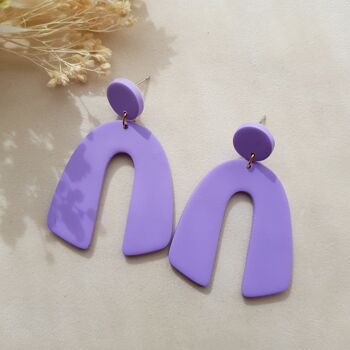 Boucles d'oreilles tendance, lilas, bleu et sauge 7