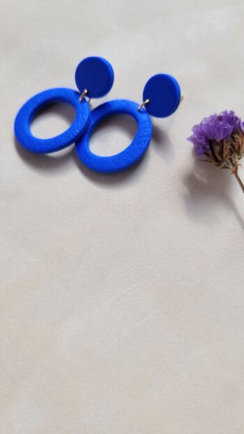 Boucles d'oreilles pendantes en bleu 2