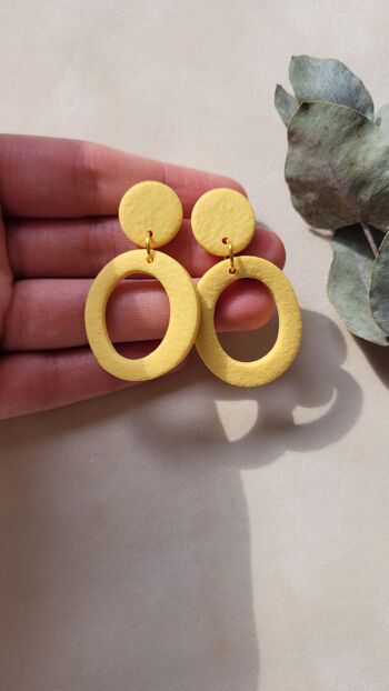 Boucles d'oreilles pendantes jaunes 2