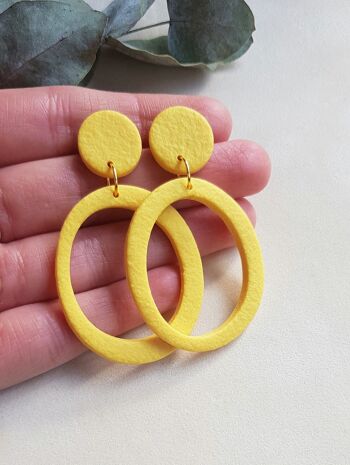 Boucles d'oreilles pendantes en jaune, boucles d'oreilles pendantes 2