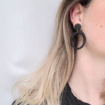 Boucles d'oreilles pendantes en noir, boucles d'oreilles pendantes 2