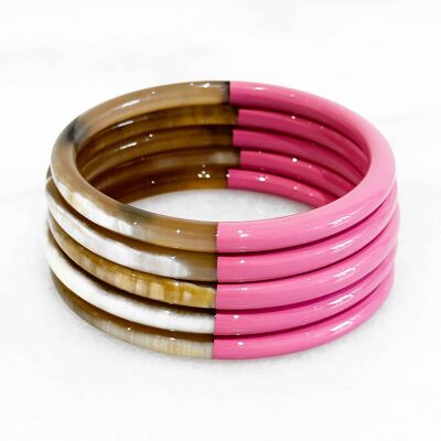 Bracelet coloré en corne véritable - Couleur 214C