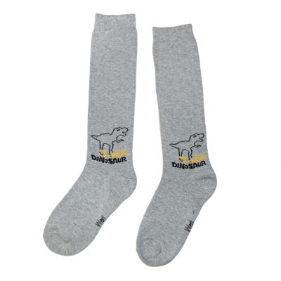 Knee socks for children >>Grey T-Rex <<