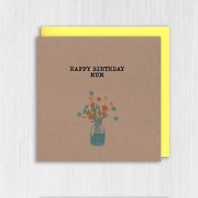 Mama Kraft Geburtstagskarte: Blumen
