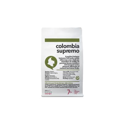 Caffè in grani monorigine COLOMBIA SUPREMO Busta sottovuoto 250 g
