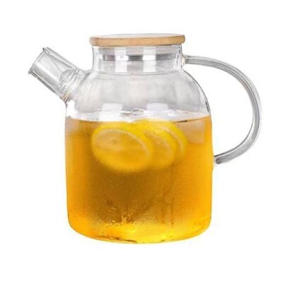 Glass teapot with filter and bamboo cap 1,5 L