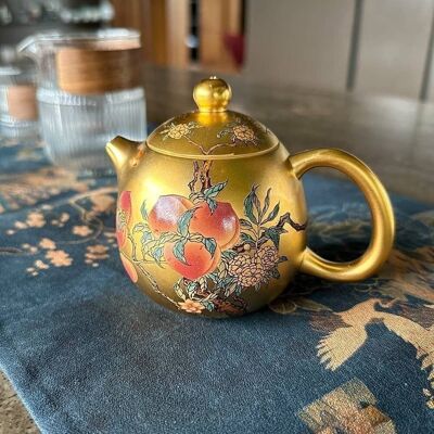 Gold Porcelain Teapot Plums 150 ml