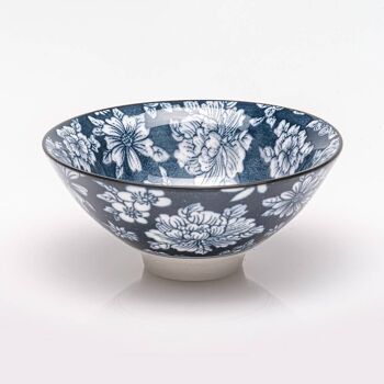 Mug en porcelaine bleue avec fleurs 50 ml 1