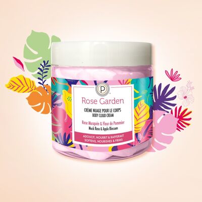 ROSE GARDEN - Crema Nube Gourmet para el Cuerpo - Rosa Mosqueta & Flor de Manzano (Suaviza, Nutre y Reafirma, Antiestrías)
