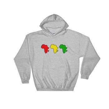 Sweatshirt capuche "Afrique Rouge-Jaune-Vert" 15