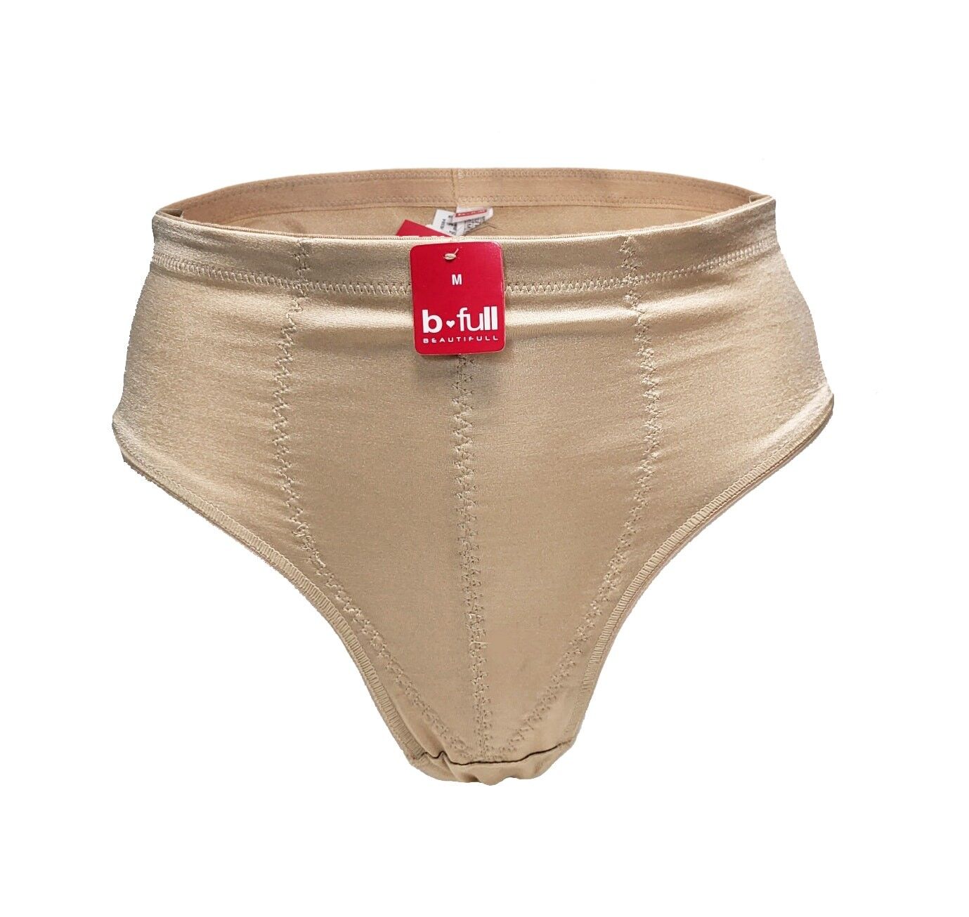 Intimo - Perizoma B-Full correttivo beige setoso a vita alta
