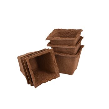 Nutley's 6cm Square Biodegradable & Organic Wood Fiber Plant Pots - 600 2