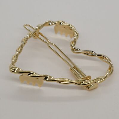 Twisted heart barrette - Golden Valentine (5 cm)