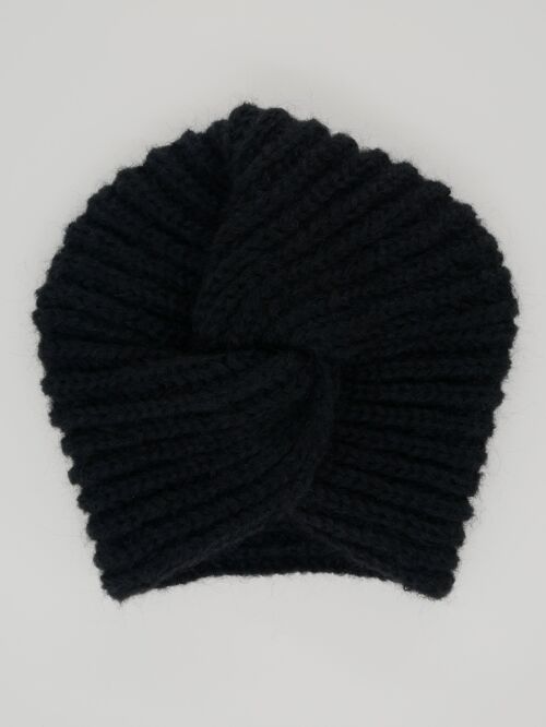 Turban en mohair noir - Bianca